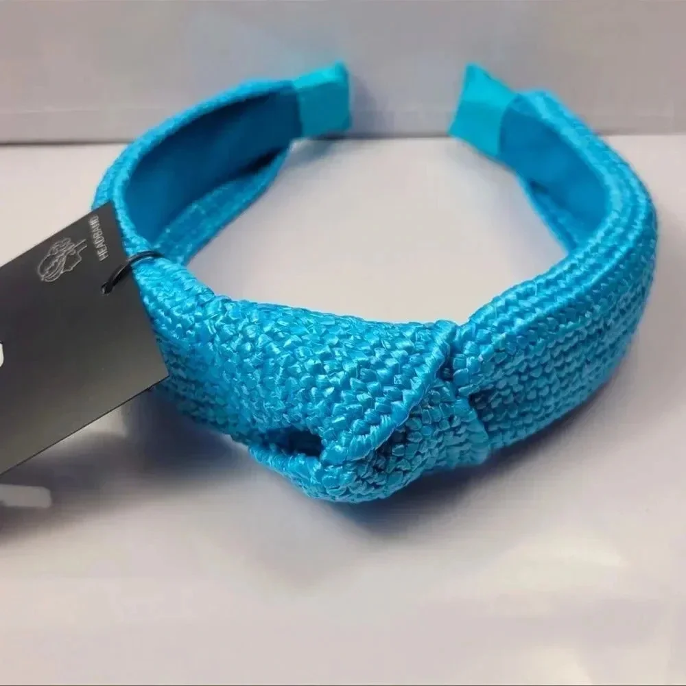 Blue Raffia Knotted Headbands, Brand New with tags NWT